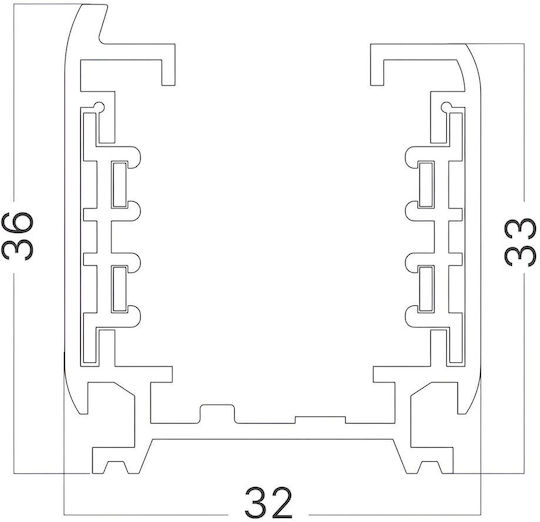 Braytron Ράγα Στερέωσης για Φωτιστικά Μαύρη BY40-00221