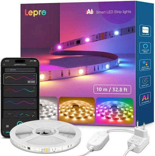Lepro Smart Ταινία LED Wi-Fi RGBIC Φως 10m