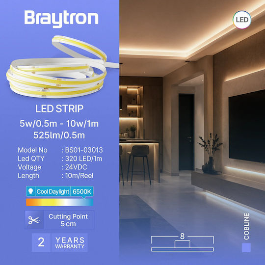 Braytron LED-Streifen 24V Kaltweißes Licht