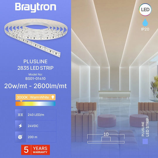 Braytron LED-Streifen 24V Warmes Weiß Licht Typ SMD2835