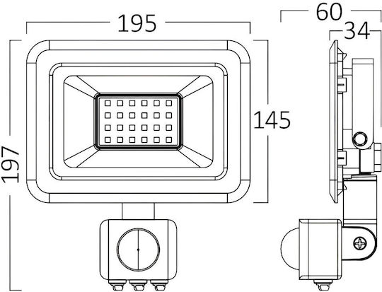 Braytron Wasserdichter LED Flutlichter 50W Kaltweiß 6500K IP54