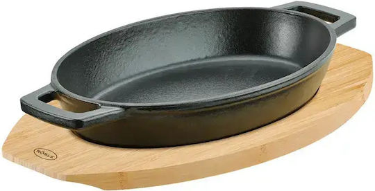 Rosle Gusseisenplatte Mit Griff 26 X 18 Cm Schwarz Holz