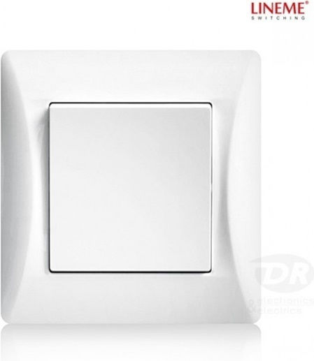 Lineme Recessed Electrical Wall Switch One-Way With Frame Aller Retour White