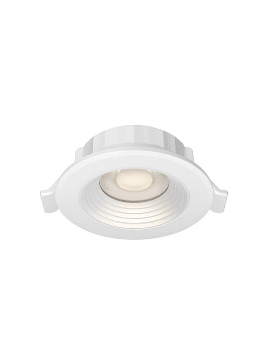Braytron Χωνευτό Σποτ με Ενσωματωμένο LED και Θερμό Λευκό Φως Λευκό 1τμχ