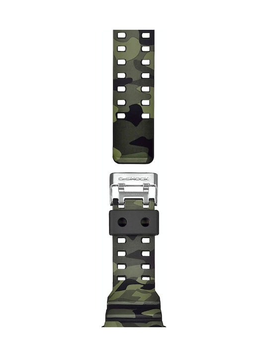 Casio Мъжки часовник На батерия с Зелен Каучуков Каишка