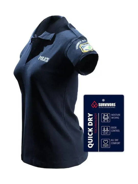 Women's Polo Shirt "Hellenic Police" Epaulettes Embroidery Size Medium