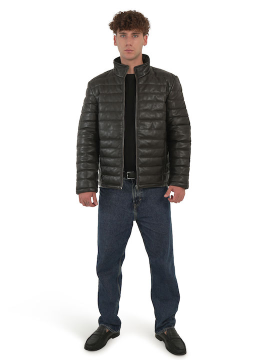 Leder Winter Herren Jacke Dunkelbraun