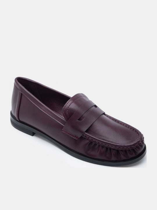 Mocasini Dama În Culoare Burgundy