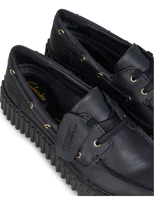 Torhill Leder Damen Bootsschuhe in Schwarz Farbe