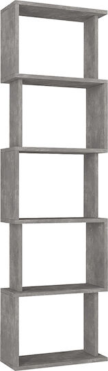 Bookcase Alvina Concrete Grey 45x19.6x158.8cm
