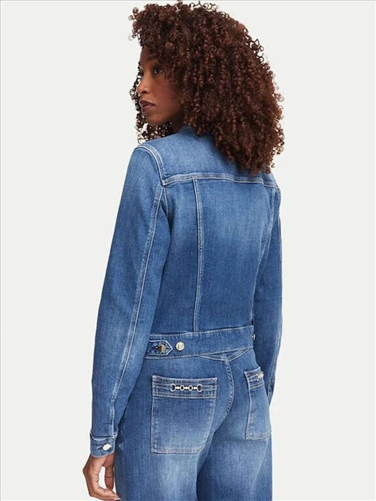 Guess Kurze Damen-Winterjacke Blau