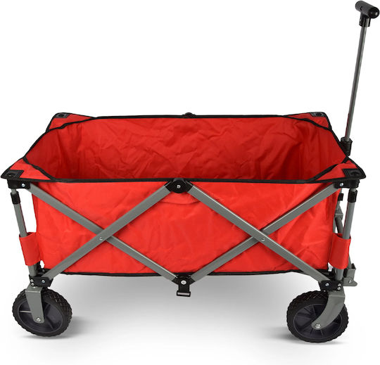 Cărucior Metalic Remorcabil 70kg 90x49x58cm Pliabil Cărucior de Grădină Metalic Cu patru roți cu Greutate Maximă de Încărcare 70kg 90x49x58cm.