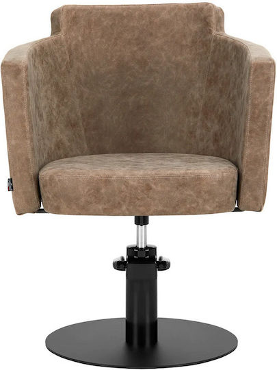 Hair Salon Chair Brown with Adjustable Height and Hydraulic Lifting
