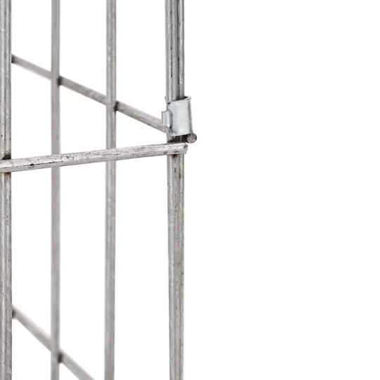 vidaXL Gabion Fence Post Garden Fencing Supplies 25x25x50cm 4 Pieces Silver