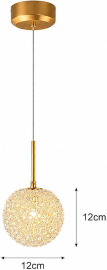 Verstellbare Deckenleuchte Gold LED mit Warmes Weiß Licht mit Kristallen PA-125-GOLD