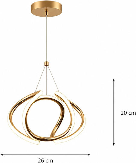 Verstellbare Deckenleuchte Gold LED mit Warmen Weiß Licht 26x20cm
