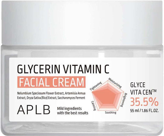 APLB Glycerin Vitamin C Face Cream for Moisturizing & Brightening with Vitamin C & Centella Asiatica 55ml