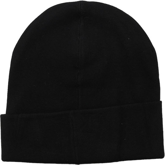 Unisex Beanie Mütze mit Rib Strick in Schwarz
