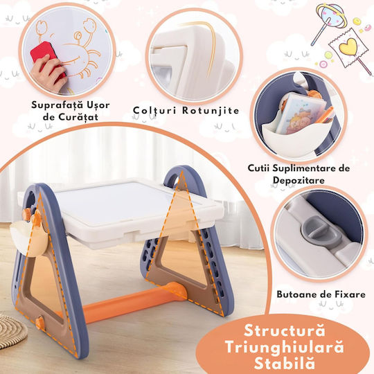 Măsuță pentru copii pentru pictură din plastic albastră