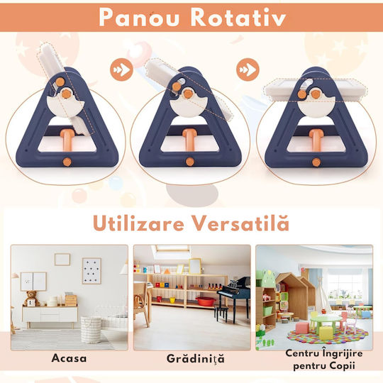 Măsuță pentru copii pentru pictură din plastic albastră