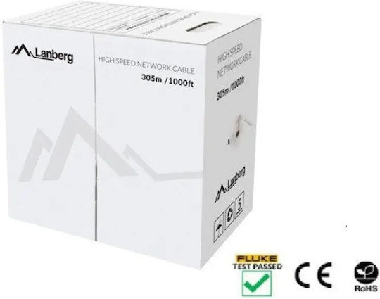 Lanberg U/UTP Cat.5e (Gigabit) Мрежов Кабел Ethernet Без Конектори 305м Черен