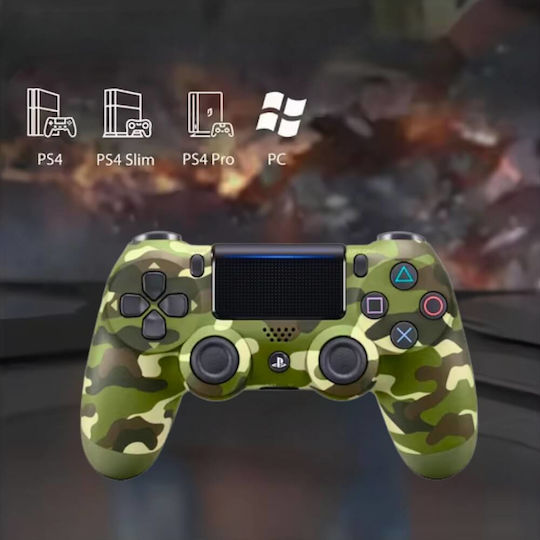 Double-Motor Vibration Ασύρματο Gamepad για PS4 Camouflage