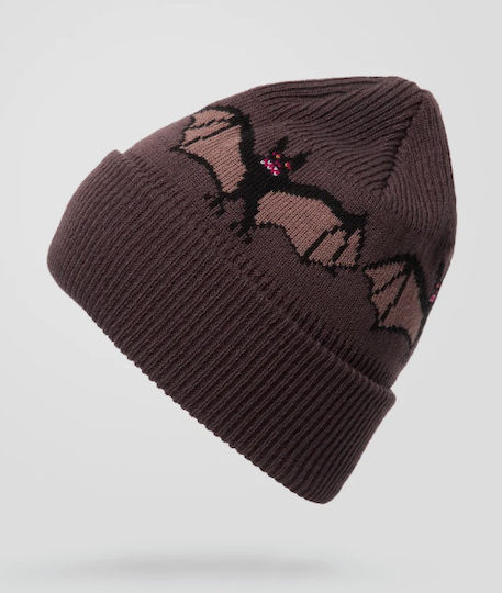 Beanie Unisex Mütze mit Rib Strick in Braun Farbe