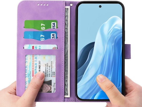 Dierfeng Θήκη Πορτοφόλι Purple Oppo Reno15 5g