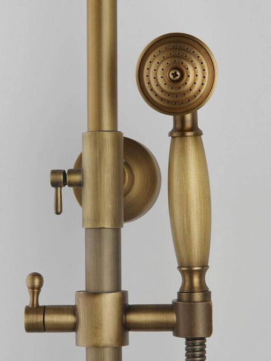 Adjustable Shower Column with Bathtub Mixer Bronze