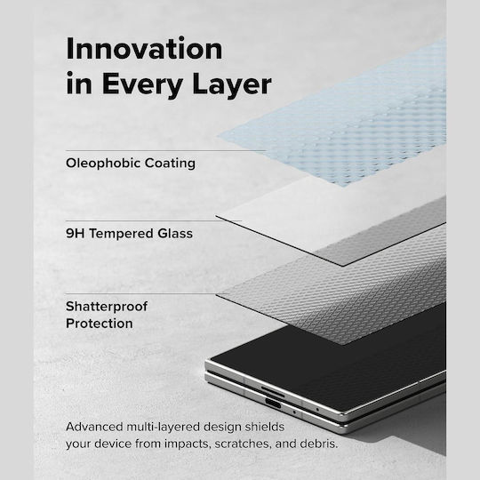 Tempered Glass Samsung Galaxy Z Fold8 Ultra Ringke Easy Slide Anti-Scratch Screen Protection Glass for Outer Screen 2 Pieces Clear 8800328819337
