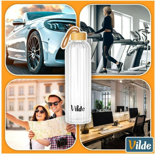 Vilde Μπουκάλι Νερού Γυάλινο με Βιδωτό Καπάκι Διάφανο 1000ml