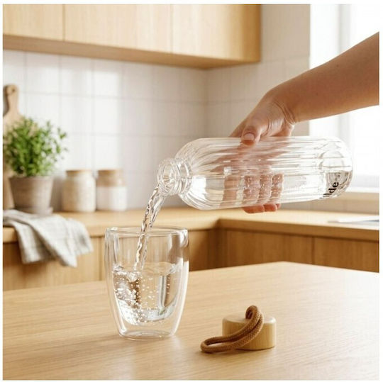 Vilde Vilde Glas Wasserflasche mit Schraubdeckel Transparent 750ml