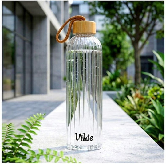 Vilde Vilde Glas Wasserflasche mit Schraubdeckel Transparent 750ml