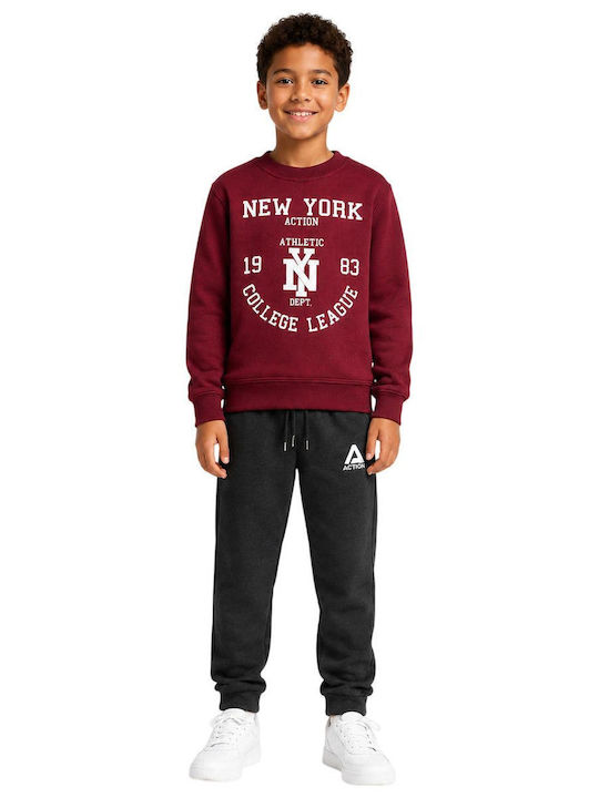Kids Sweatpants Set Burgundy