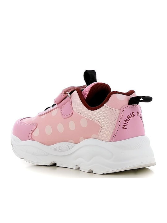 Kids Sneakers with Hook & Loop Closure & Lights Pink