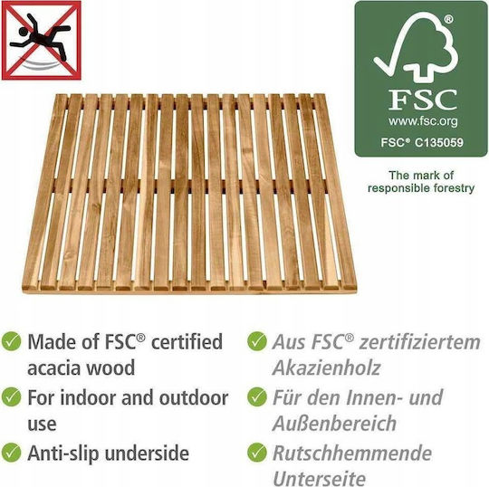 Wenko Set Badematten Hölzernes Akazie 55x55cm