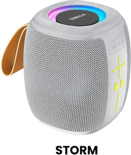 SONICGO! 5 Bluetooth Speaker with Radio and Battery Life up to 6 Hours Storm White