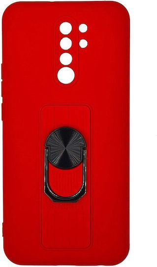 Hurtel Ring Back Cover Σιλικόνης Κόκκινο (Redmi 9)