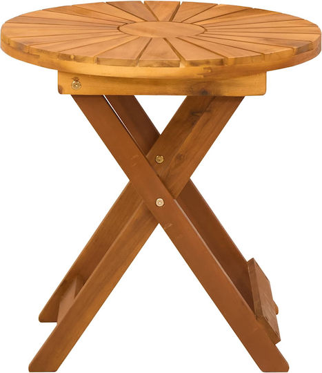 Bistro Round Collapsible Table Made of Solid Wood Natural 45x45 cm