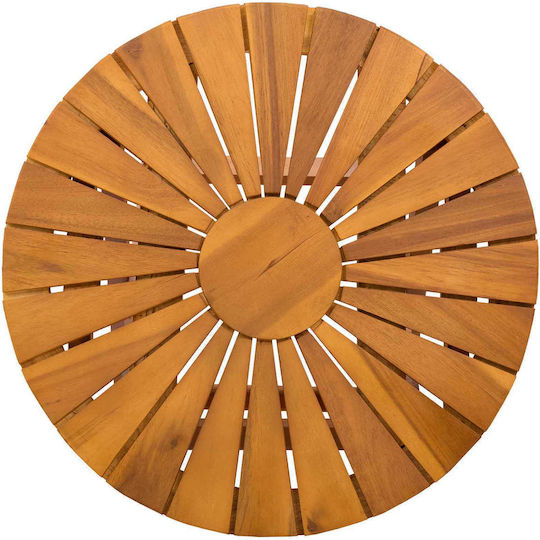 Bistro Round Collapsible Table Made of Solid Wood Natural 45x45 cm
