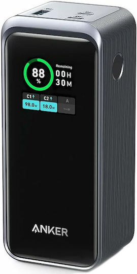 Anker 735 Prime Baterie Externă 20000mAh 200W cu Port USB-A și 2 Porturi USB-C Power Delivery Argintiu