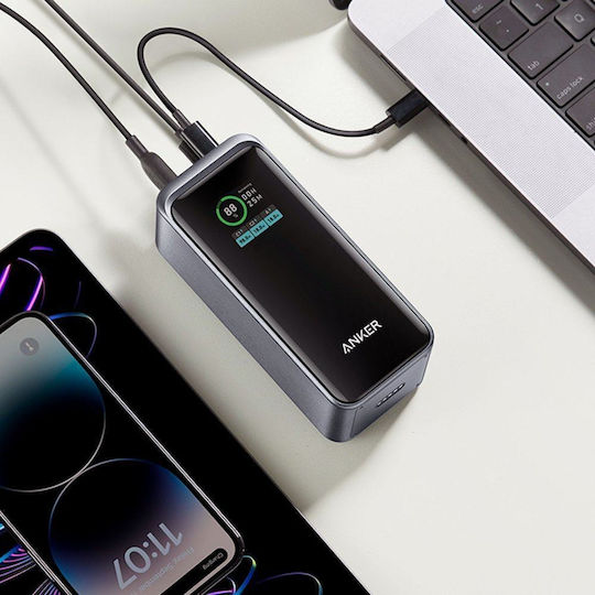 Anker 735 Prime Baterie Externă 20000mAh 200W cu Port USB-A și 2 Porturi USB-C Power Delivery Argintiu