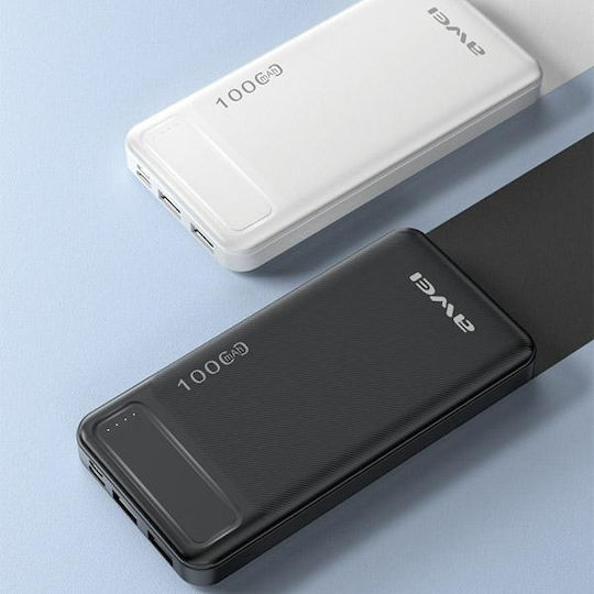 Awei P5K Power Bank 10000mAh mit 2 USB-A Anschlüssen Schwarz