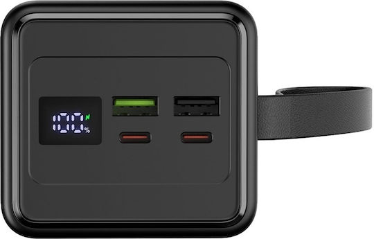 Platinet Външна Батерия 50000mAh 20W с 2 USB-A Изходни Порта и USB-C Изходен Порт Power Delivery / Бързо Зареждане Черна
