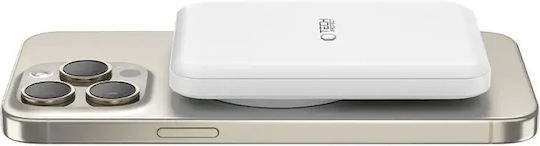 Tech-Protect PB10 Lifemag MagSafe Power Bank 5000mAh mit USB-C Ausgangsanschlüsse Schnellladung Weiß