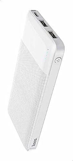 Hoco J72 Easy Τravel Power Bank 10000mAh 37W with 2 USB-A Ports and USB-C Port White