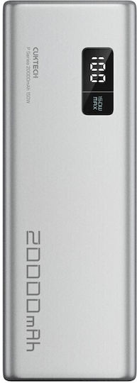 Cuktech P+Series No. 15 Power Bank 20000mAh 150W με Θύρα USB-A Power Delivery / Quick Charge Γκρι
