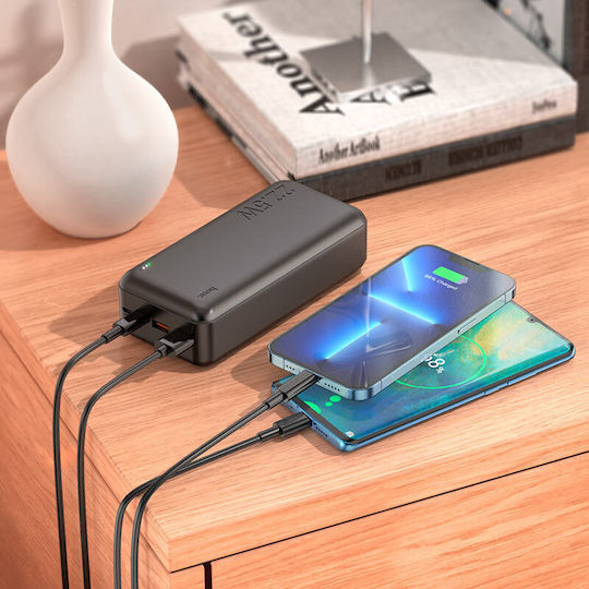 Hoco J101B Astute Baterie Externă 30000mAh 20W cu 2 Porturi USB-A și Port USB-C Power Delivery / Încărcare Rapidă Negru