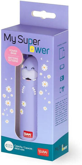 Legami Milano POW0025 Power Bank 4800mAh с USB-A порт Hippo