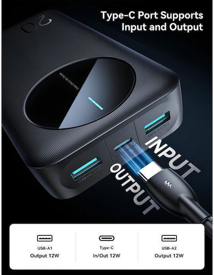 Joyroom JR-PBF14 Pro Power Bank 20000mAh 22.5W With 2 USB-A Output Ports And USB-C Power Delivery Quick Charge Port Black
